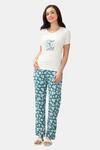 Amante Full Length Pyjama Bottom - Storm Blue Floral Print — thumbnail 5